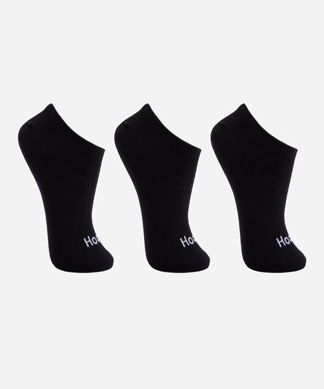 kit de 3 meias cano baixo preto