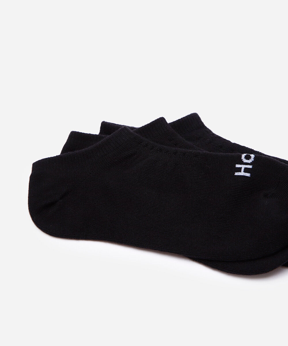 kit de 3 meias cano baixo preto