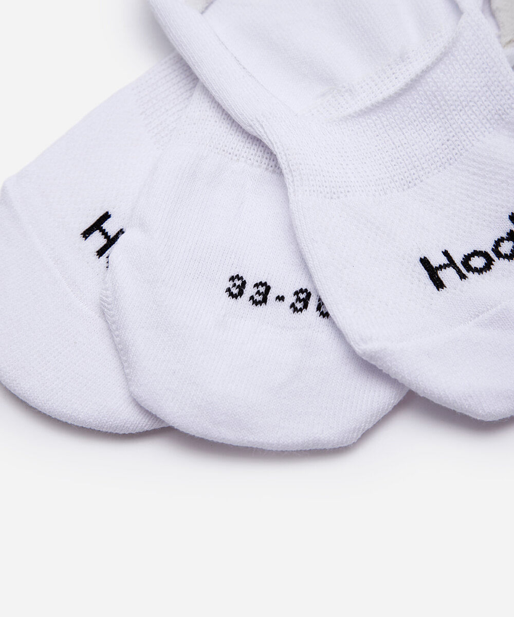 kit de 2 pares de meias invisíveis branco