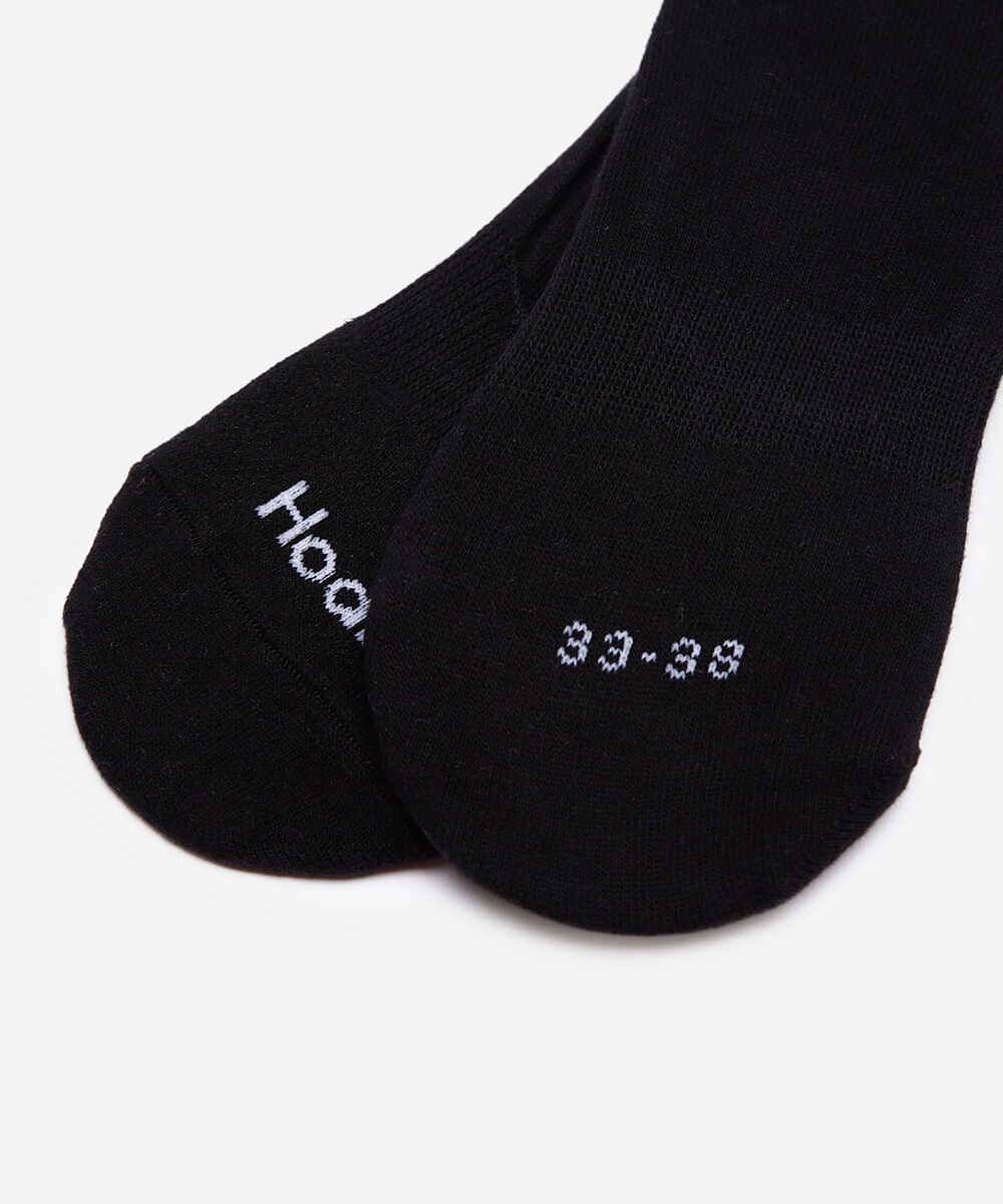 kit de 2 pares de meias invisíveis preto
