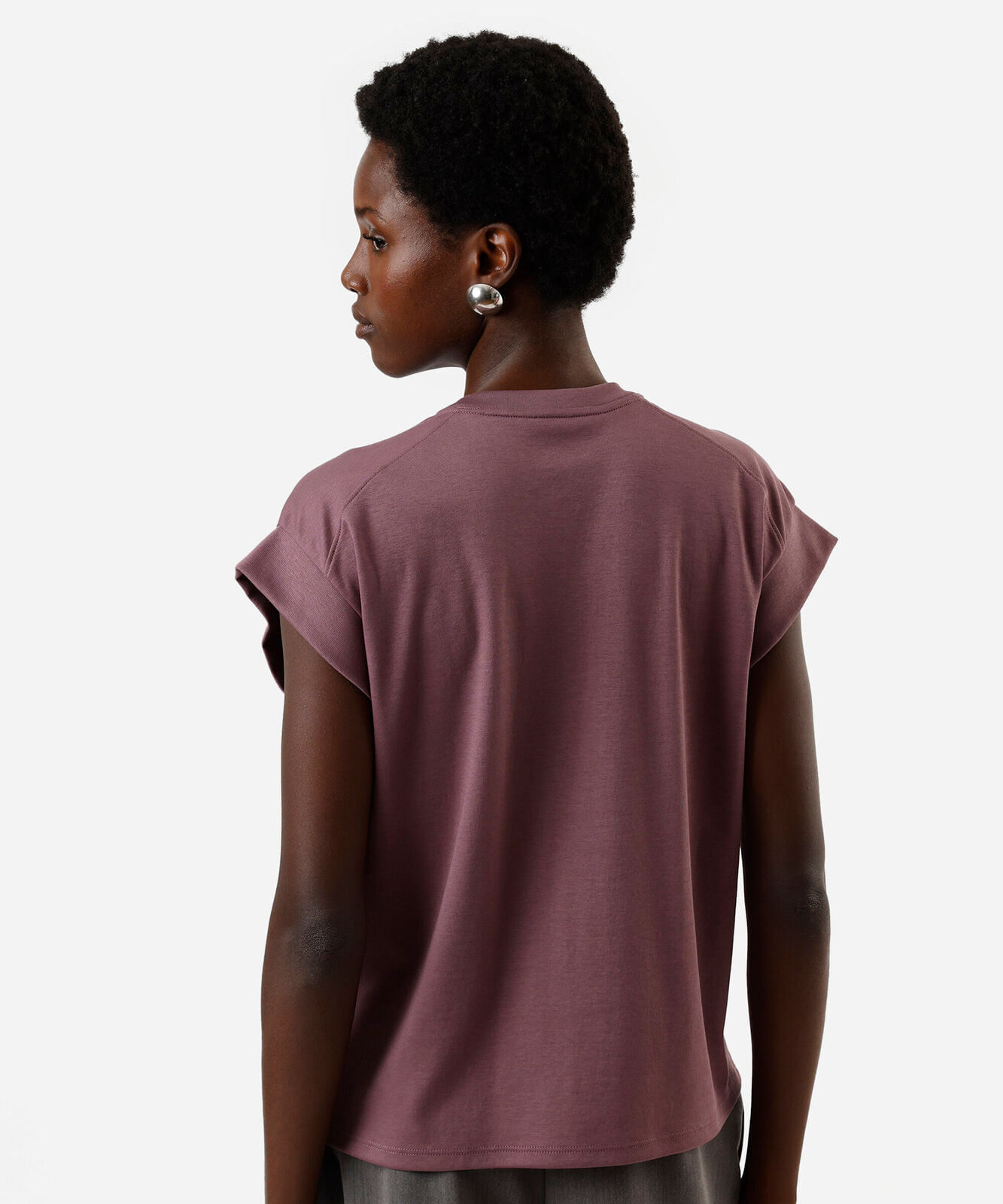 blusa muscle tee feminina de algodão peruano interlock roxo