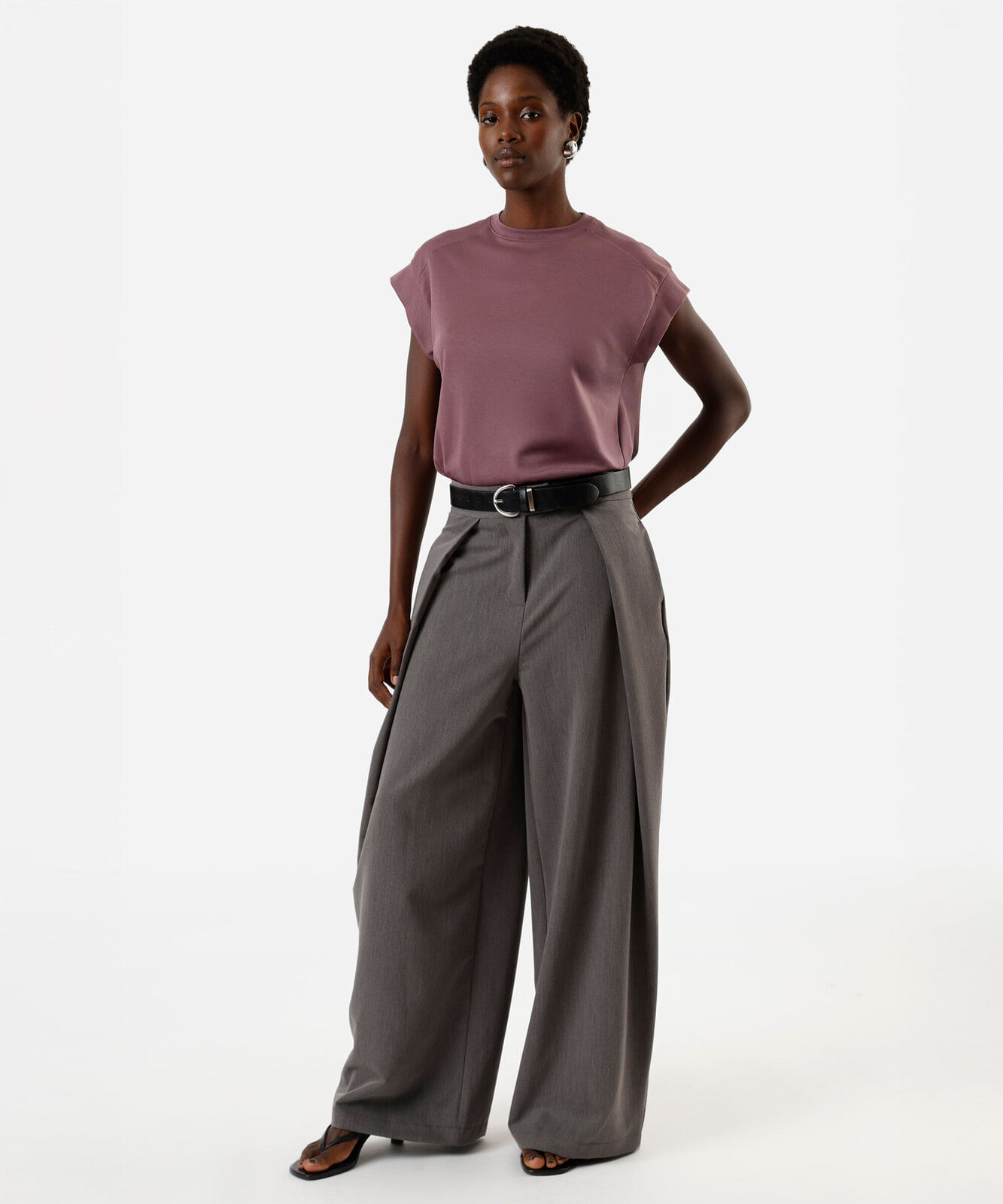 blusa muscle tee feminina de algodão peruano interlock roxo