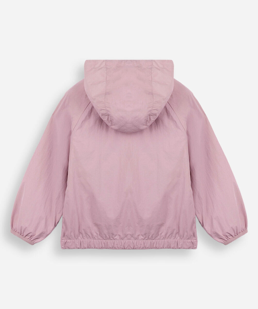 jaqueta corta vento infantil com capuz rosa