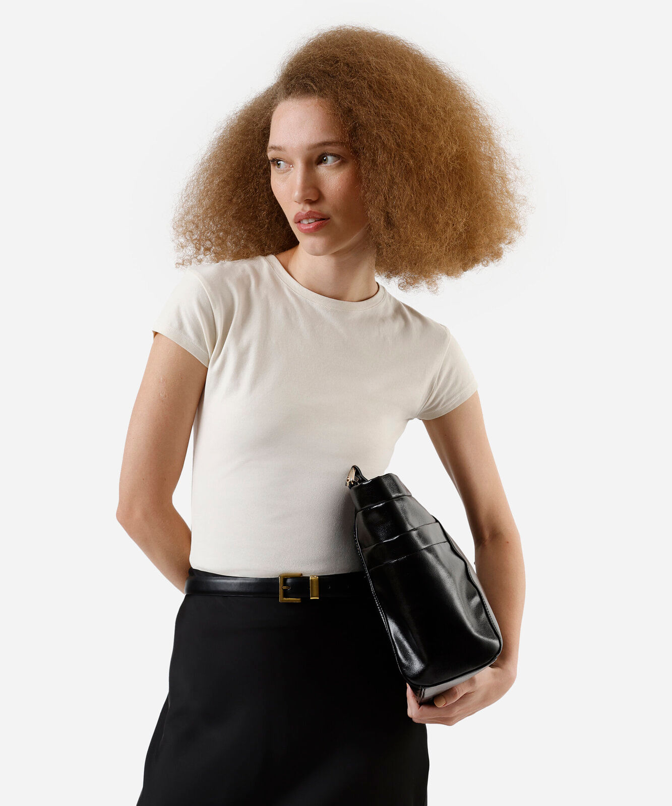blusa básica feminina de algodão bege