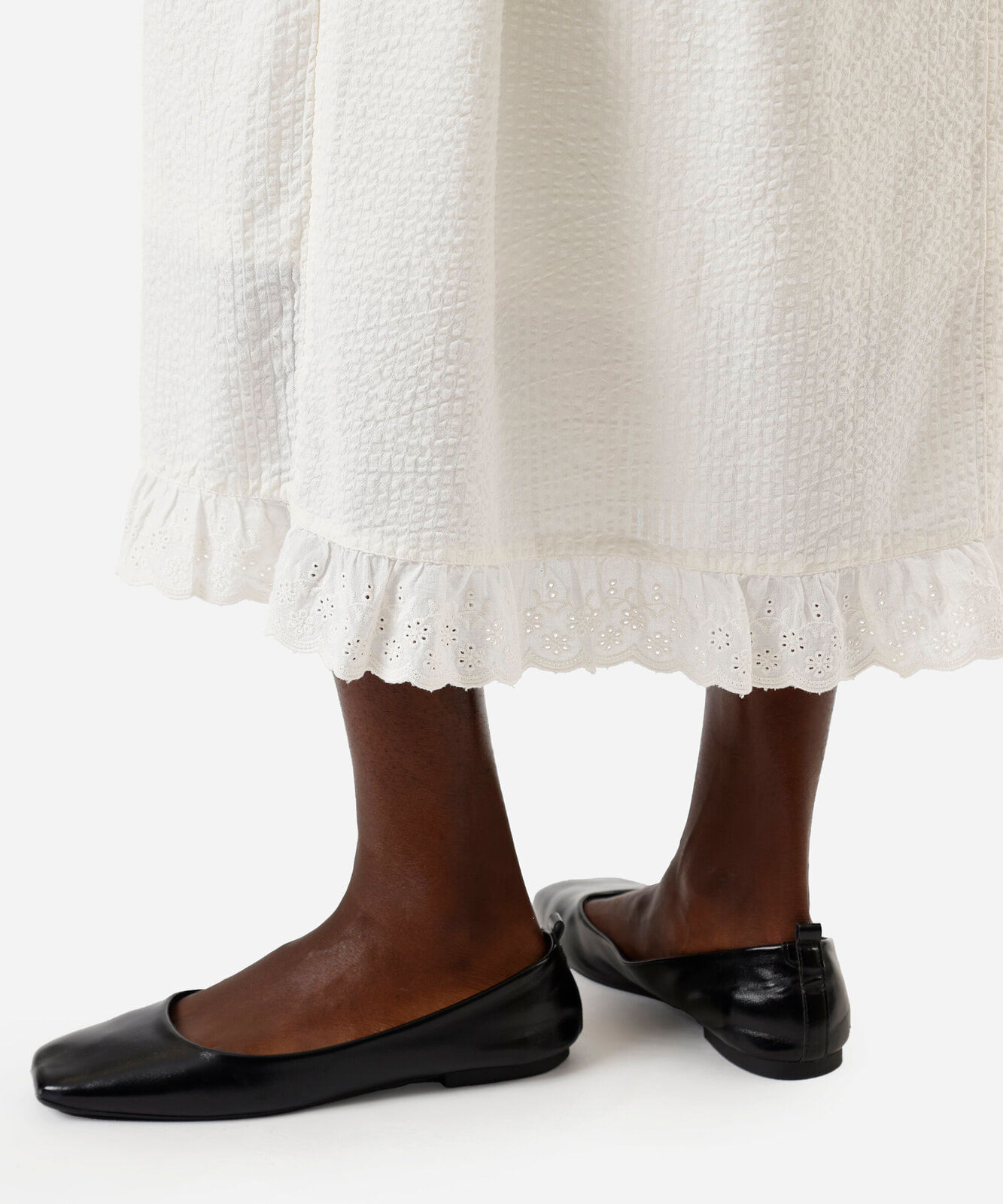 vestido midi feminino com alça de laço off white