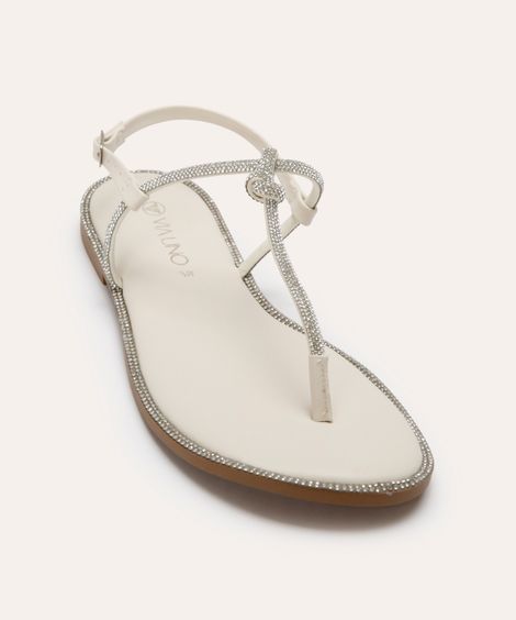 rasteirinha com brilhos via uno off white