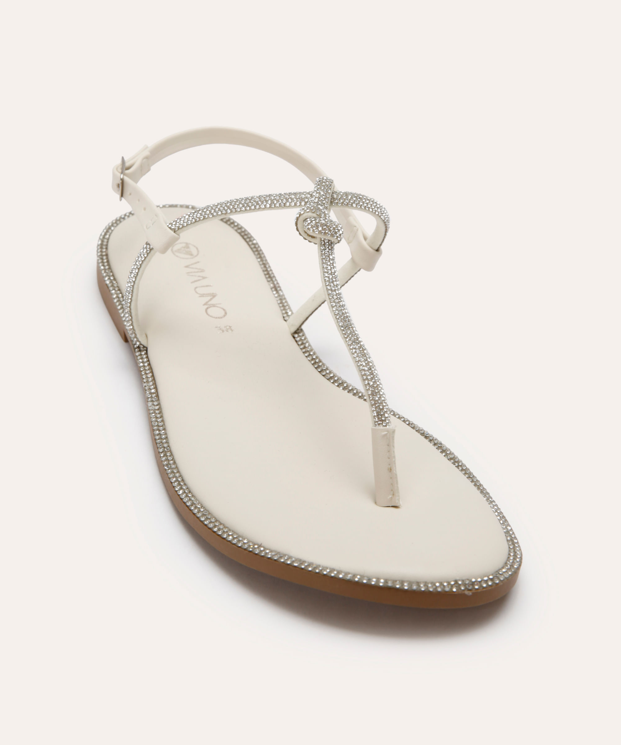 rasteirinha com brilhos via uno off white