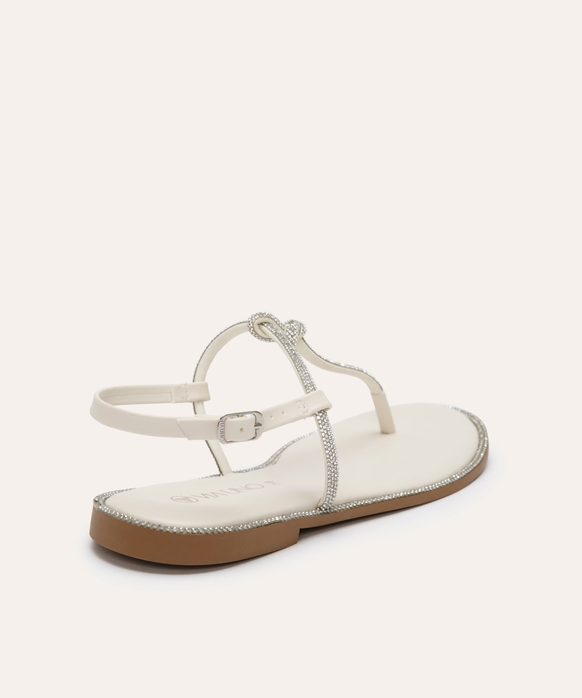 rasteirinha com brilhos via uno off white