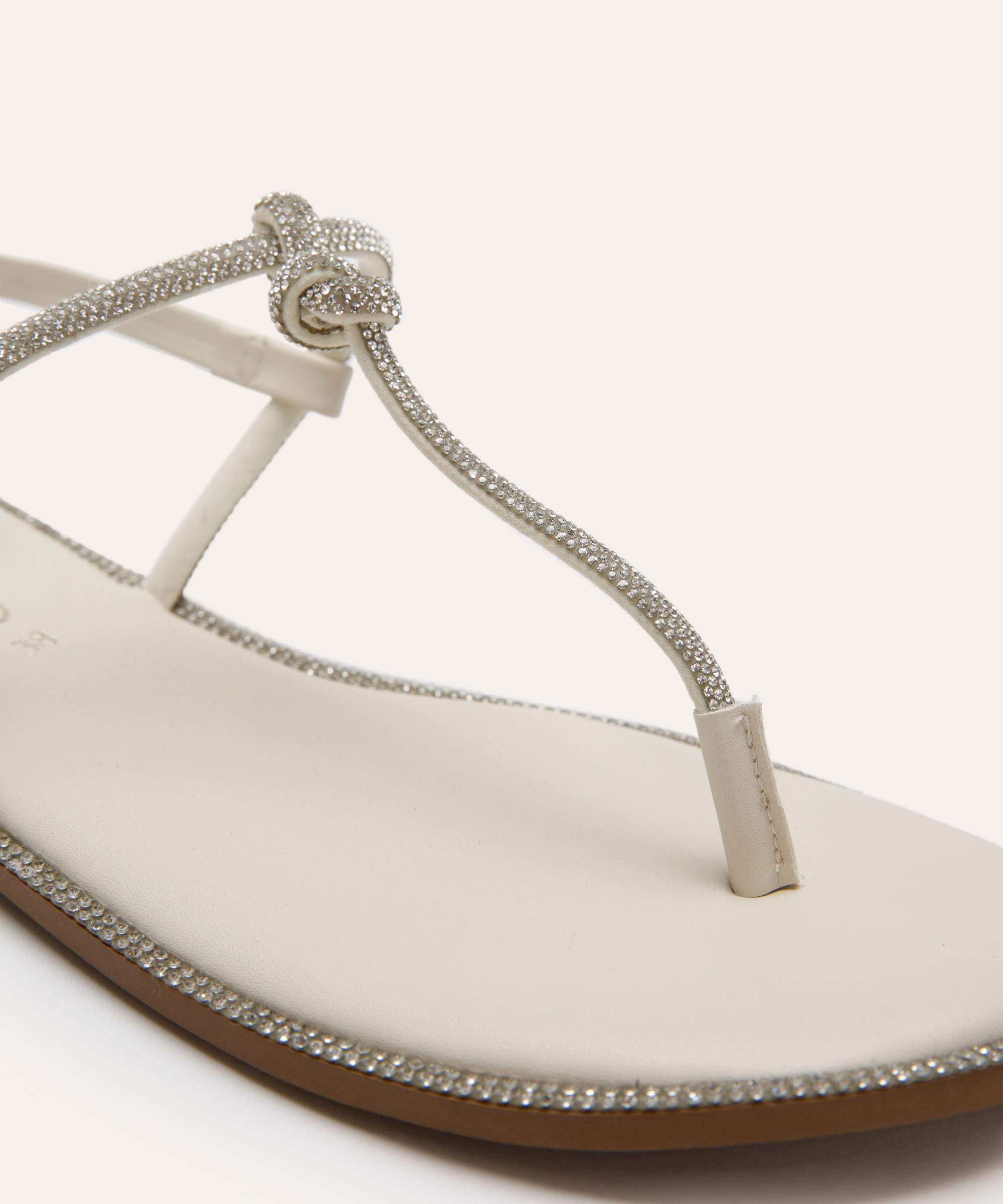 rasteirinha com brilhos via uno off white