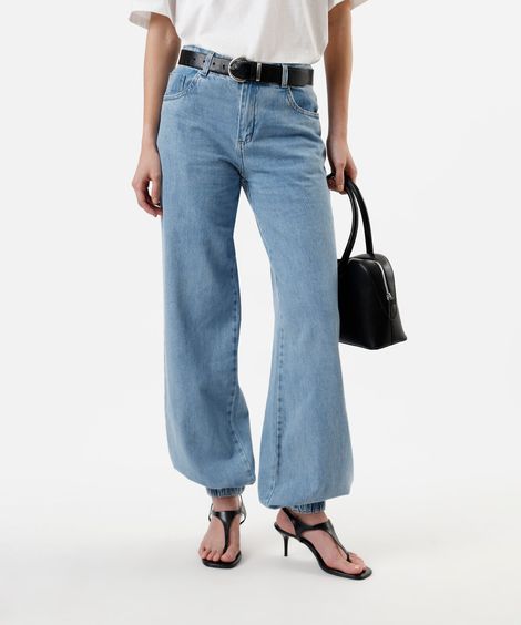 calça feminina jeans balonê sawary azul