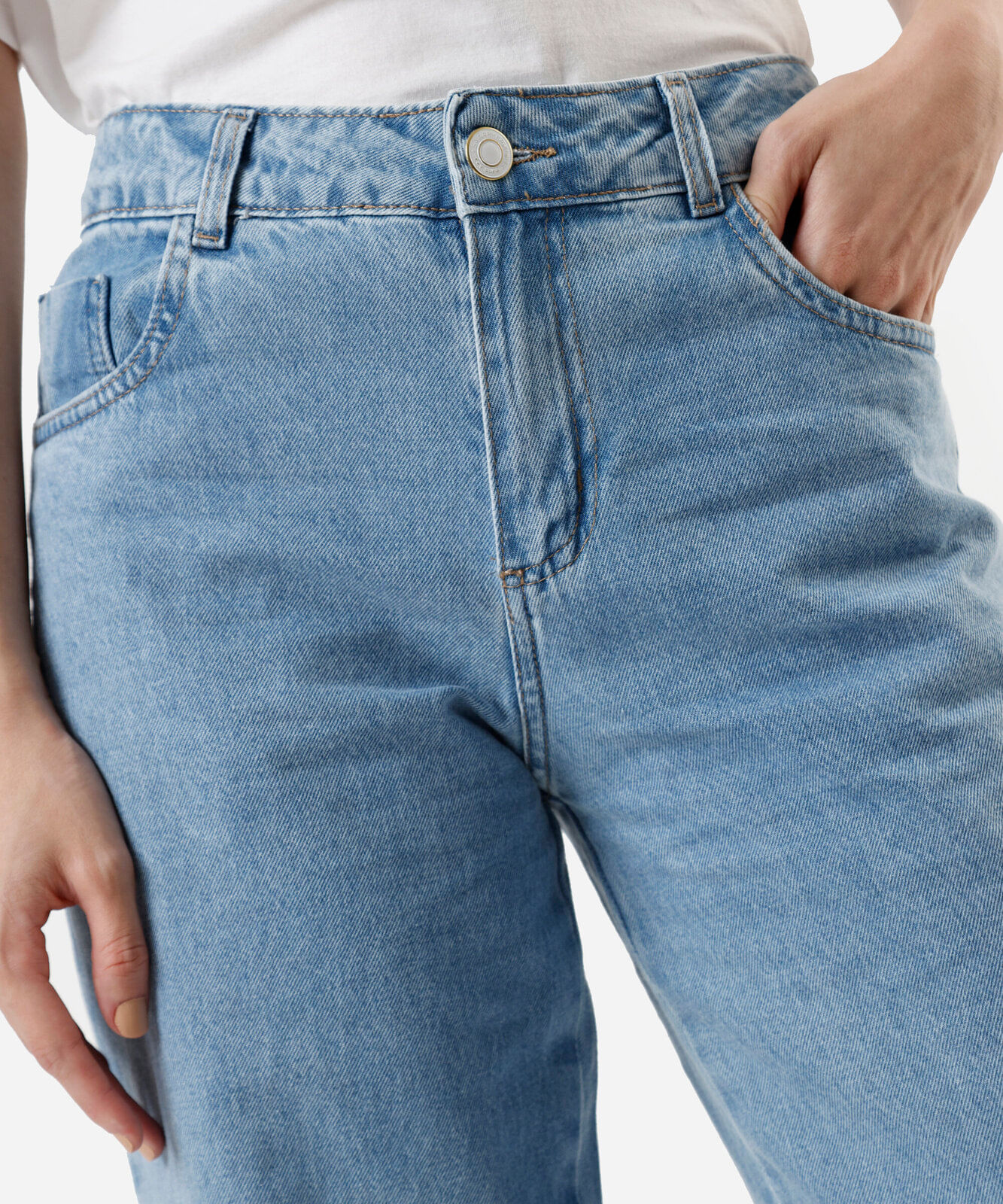 calça feminina jeans balonê sawary azul