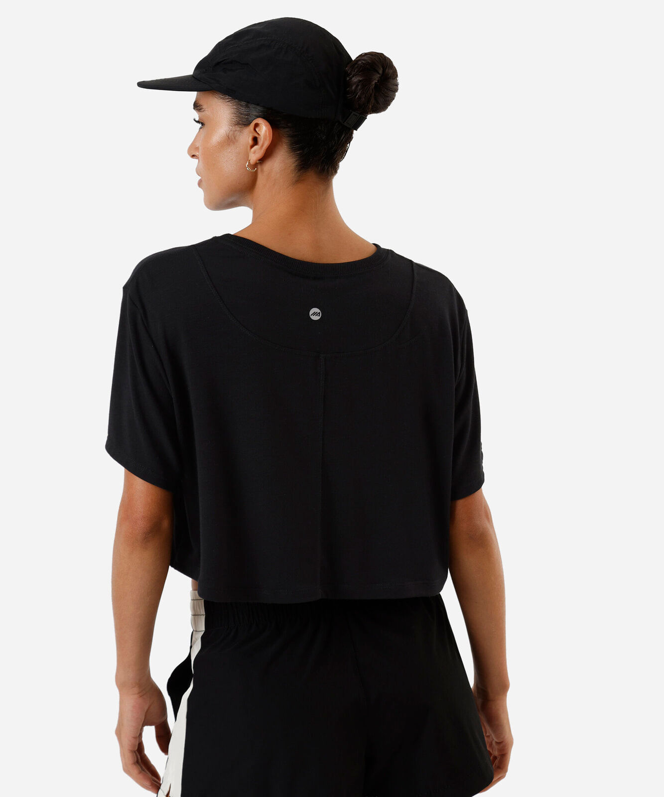camiseta esportiva box fit feminina cropped  preto