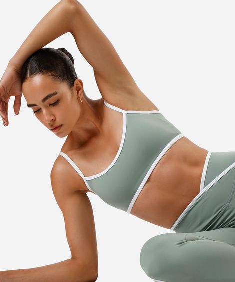 top feminino esportivo ace alça fina verde