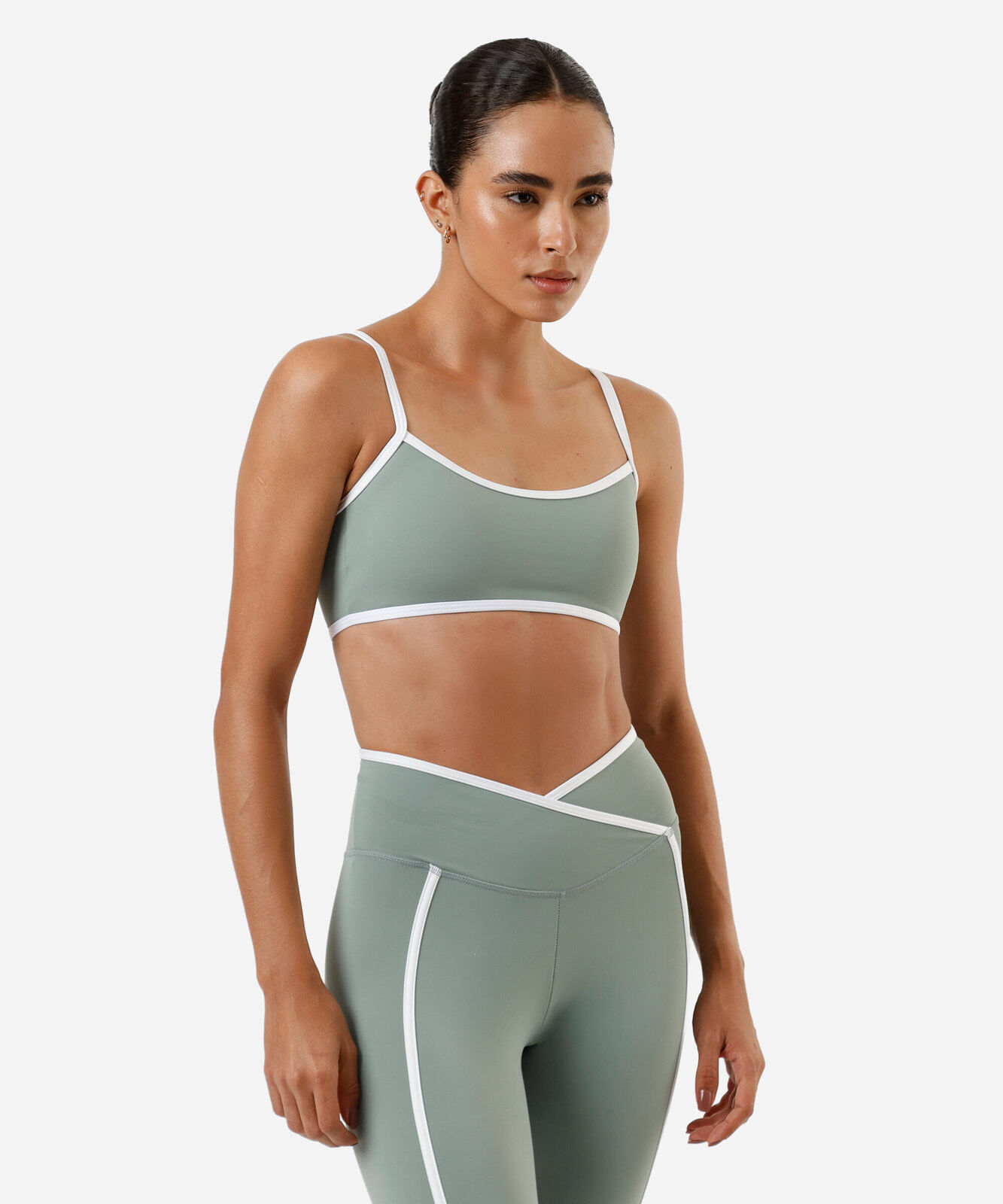 top feminino esportivo alça fina verde