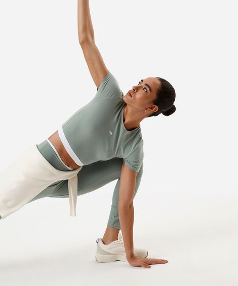 cropped feminino esportivo ace bicolor verde