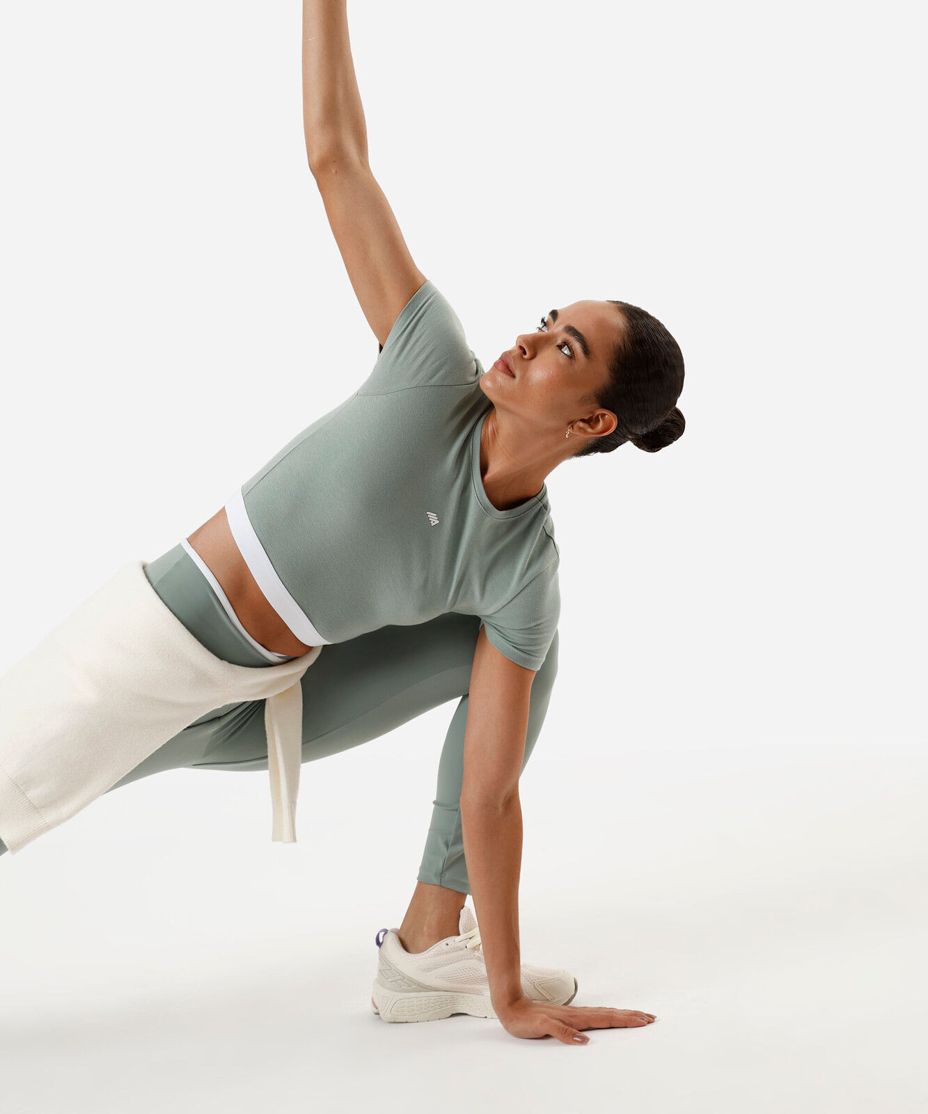 cropped feminino esportivo bicolor verde