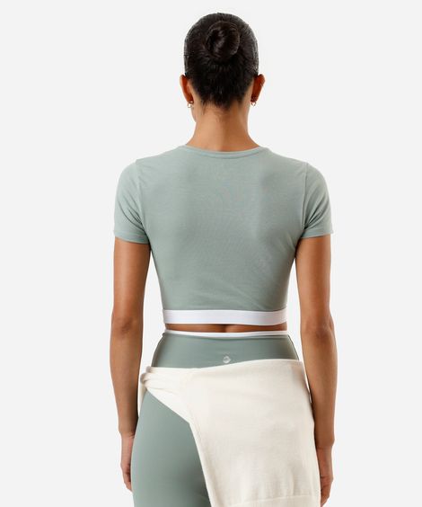 cropped feminino esportivo ace bicolor verde