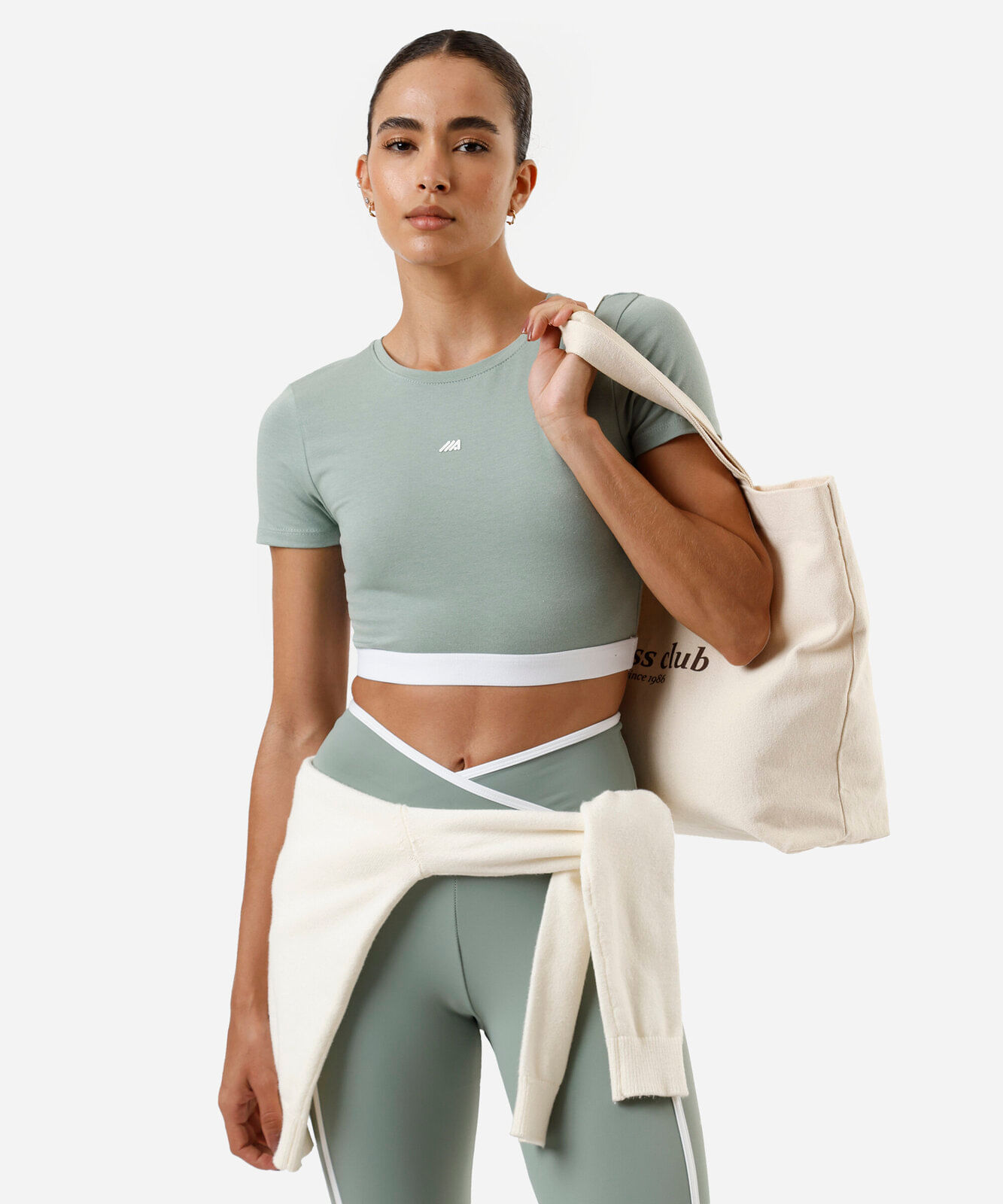 cropped feminino esportivo bicolor verde