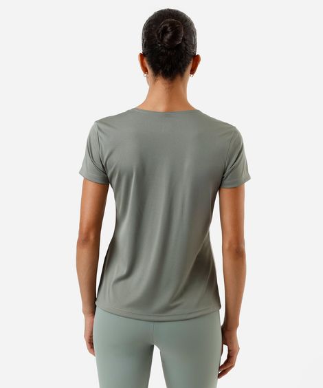 blusa feminina básica manga curta esportiva verde