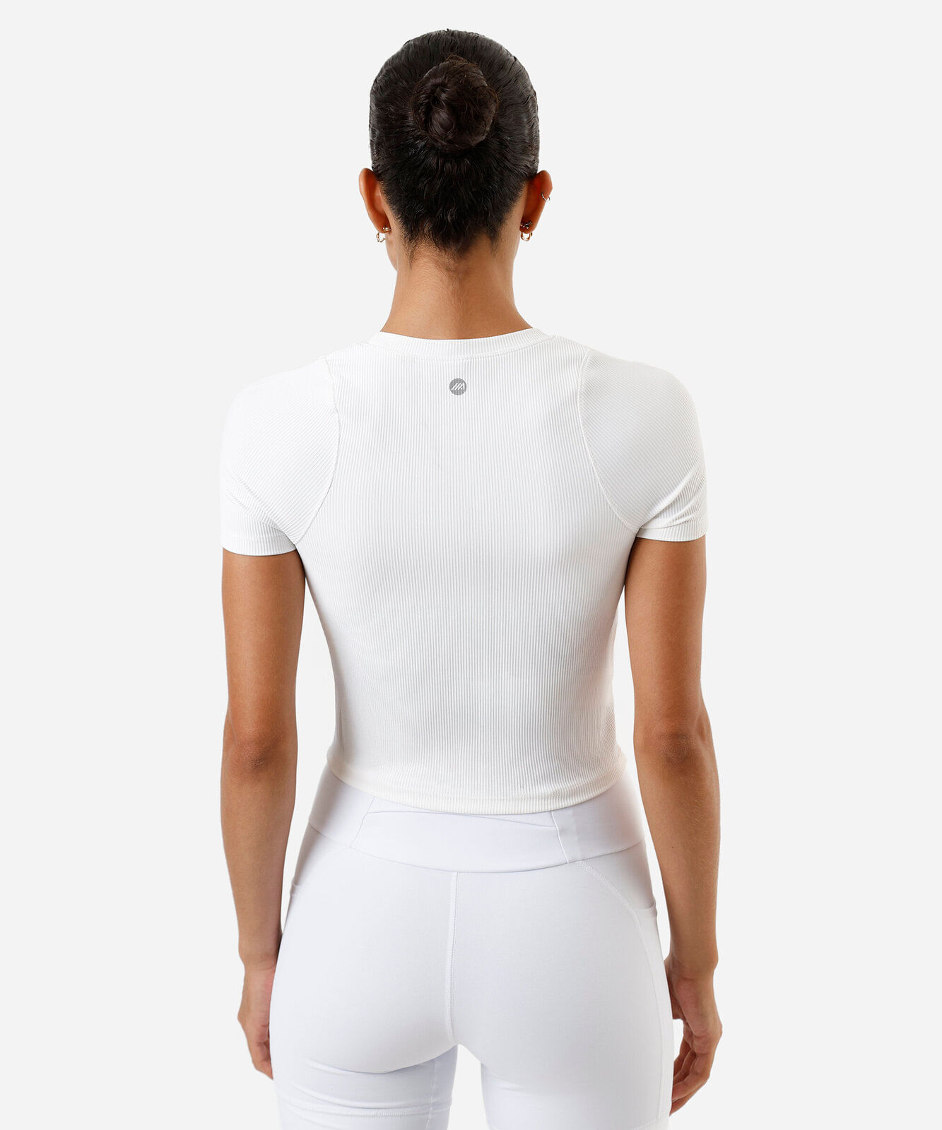 blusa feminina cropped canelada esportiva - branco