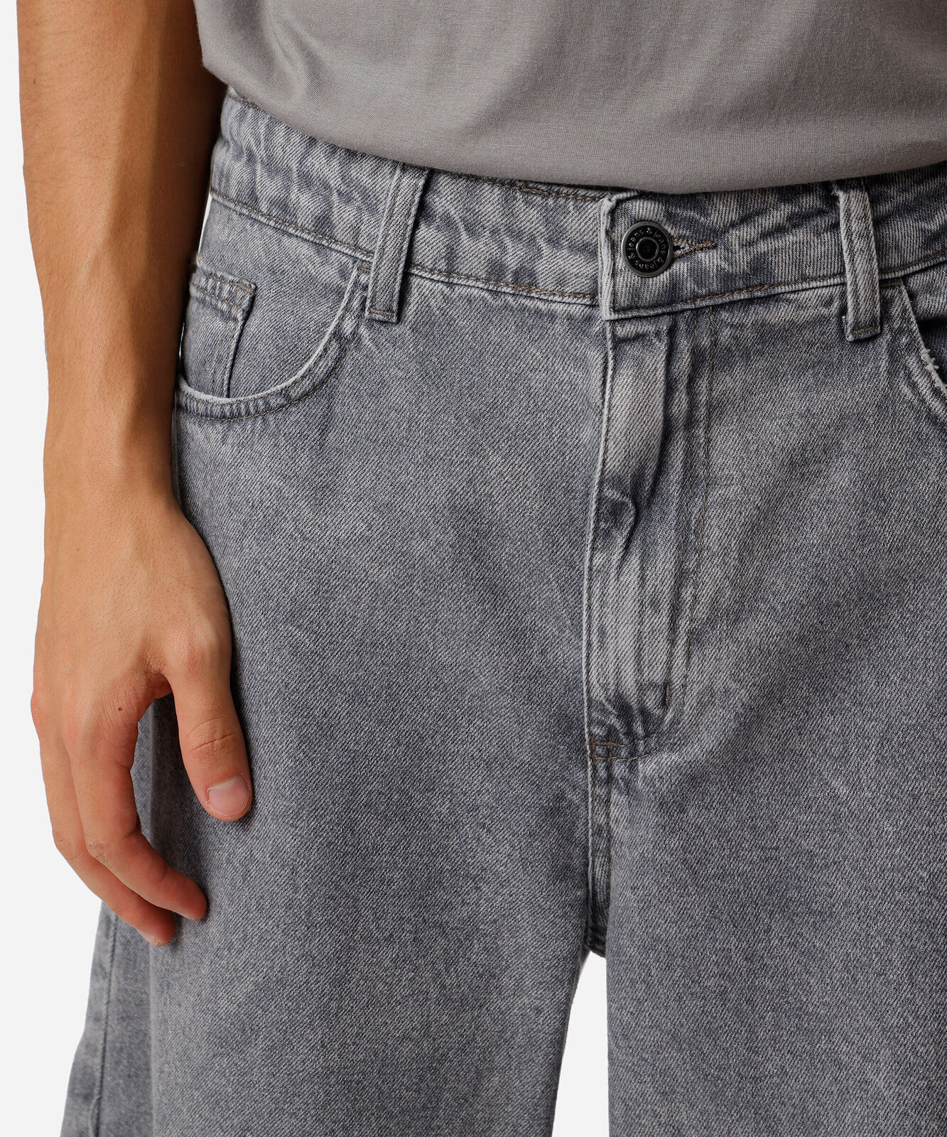 bermuda baggy masculina jeans cinza