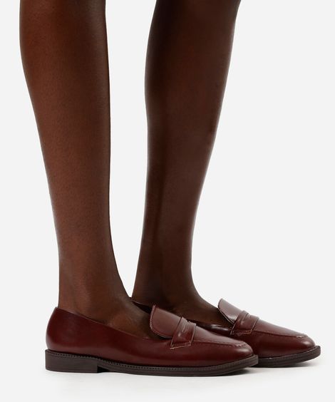 mocassim com tira via uno vinho