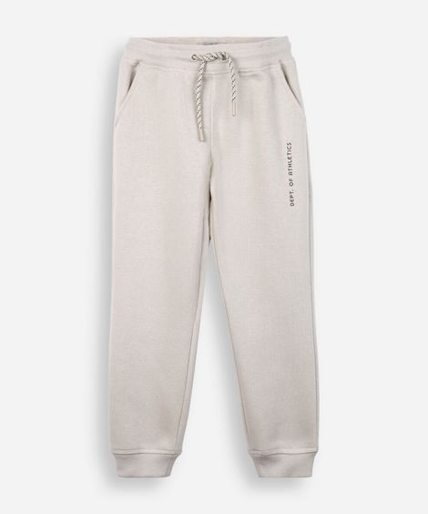 calça jogger infantil de moletom  bege
