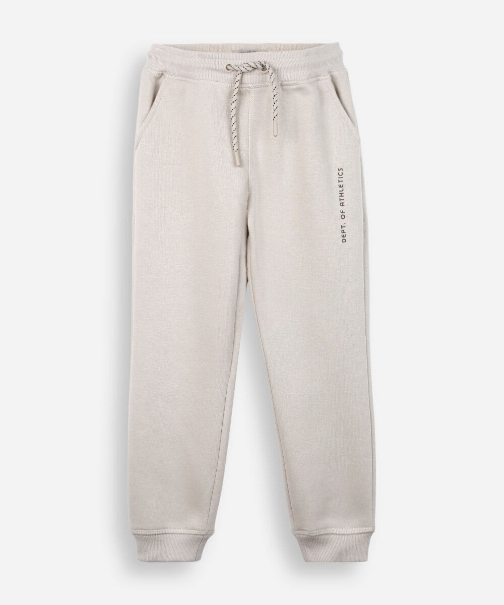 calça jogger infantil de moletom  bege