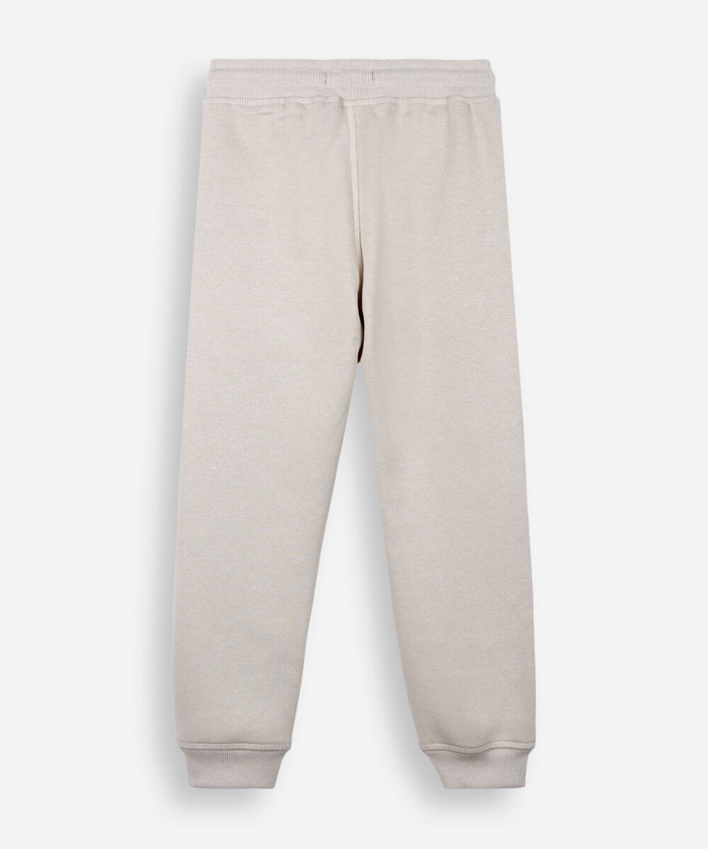 calça jogger infantil de moletom  bege