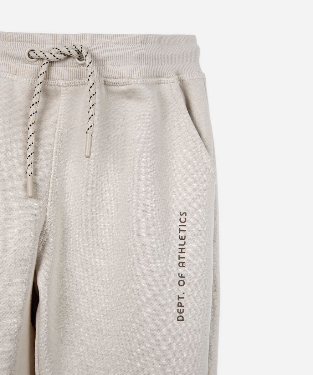 calça jogger infantil de moletom  bege