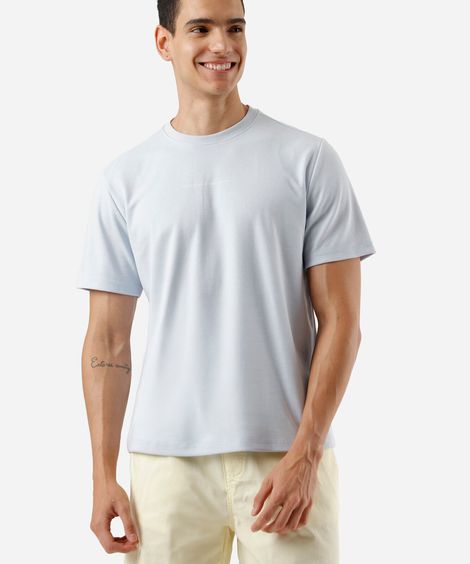 camiseta masculina com algodão estampada azul