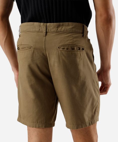 bermuda reta chino masculina de sarja bege