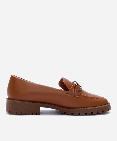 mocassim com fivela tratorado via uno marrom