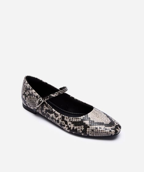 sapatilha boneca croco animal print cinza