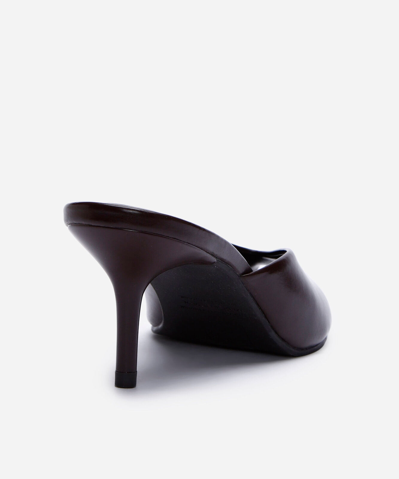 tamanco mule peep toe salto fino marrom