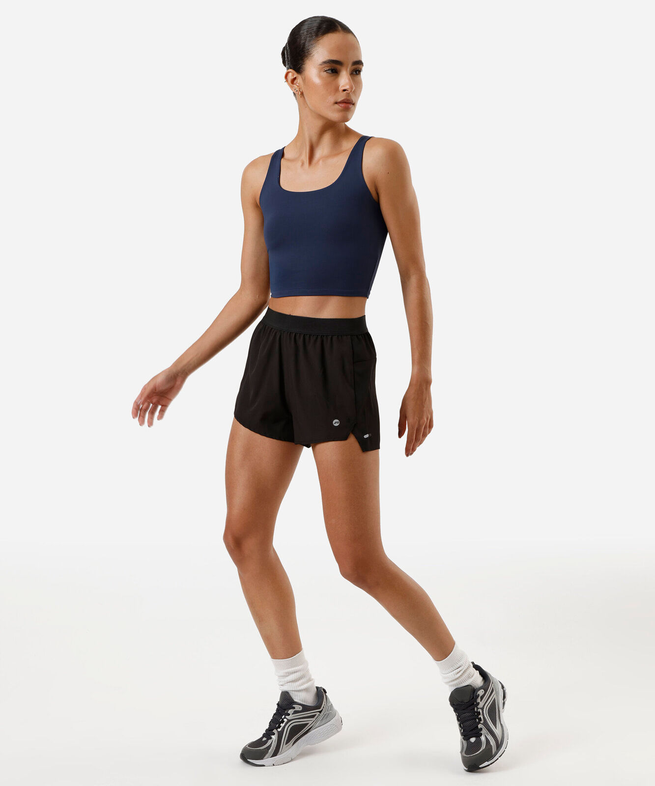 regata cropped feminina esportiva azul