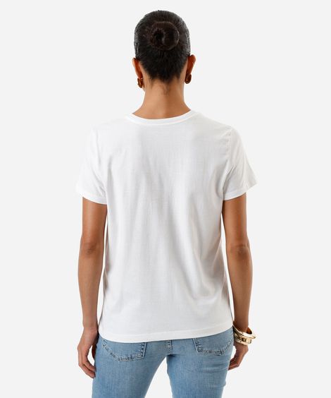 camiseta feminina de algodão mana nem te conto off white
