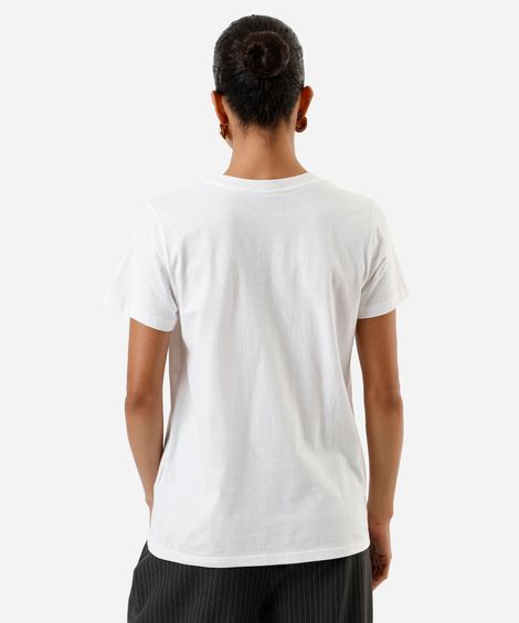 camiseta feminina de algodão fashion off white