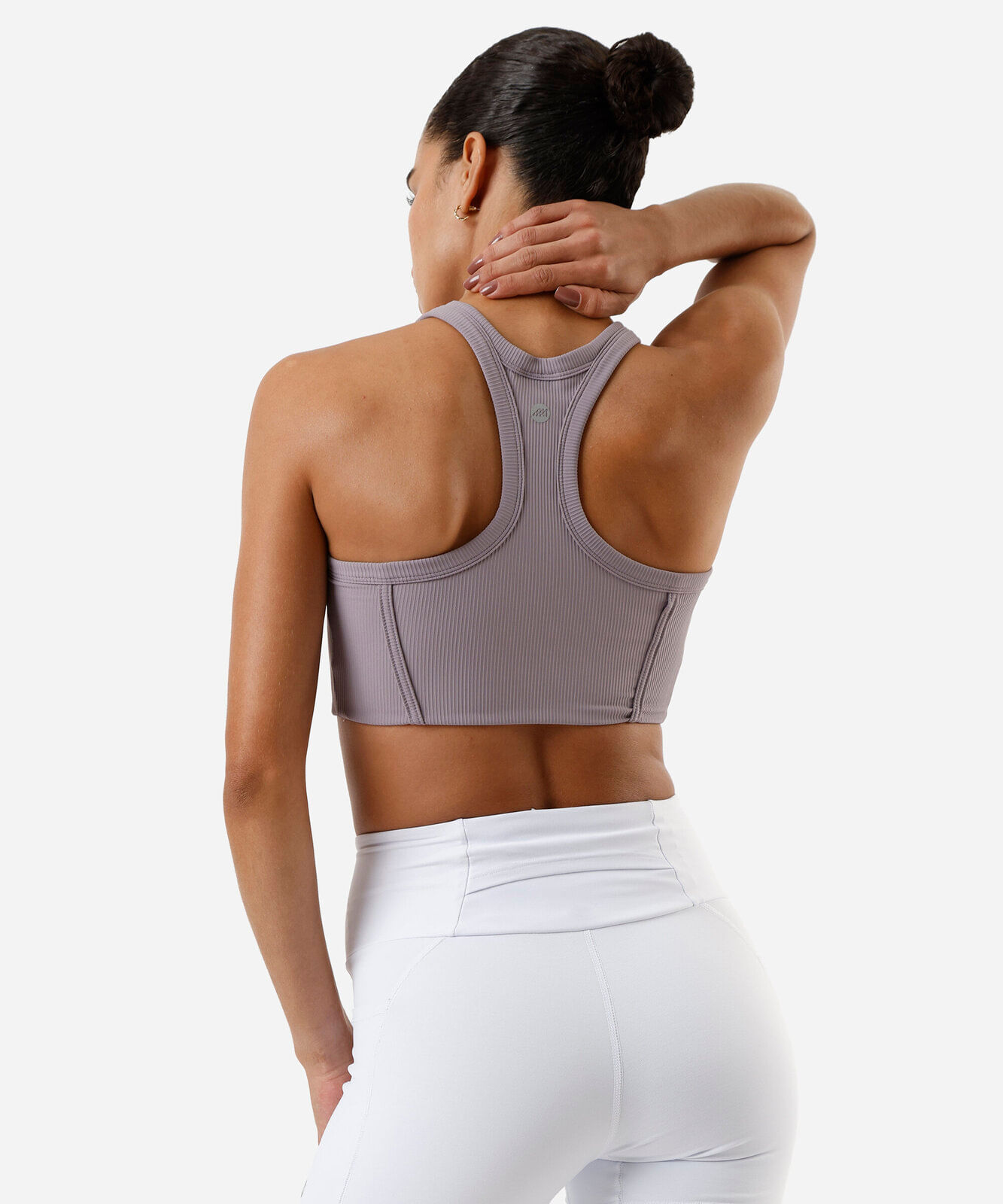 top cropped feminino canelado - roxo médio