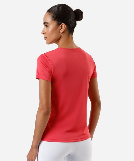 blusa feminina básica manga curta esportiva vermelha