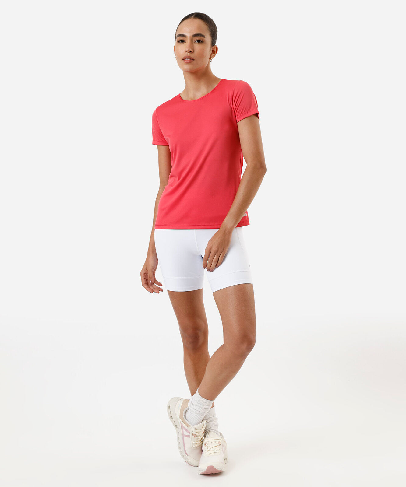 blusa feminina básica manga curta esportiva vermelha