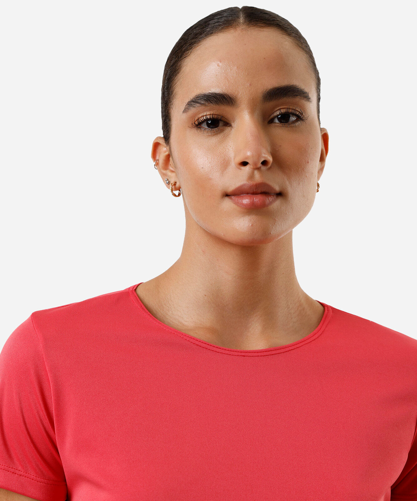 blusa feminina básica manga curta esportiva vermelha