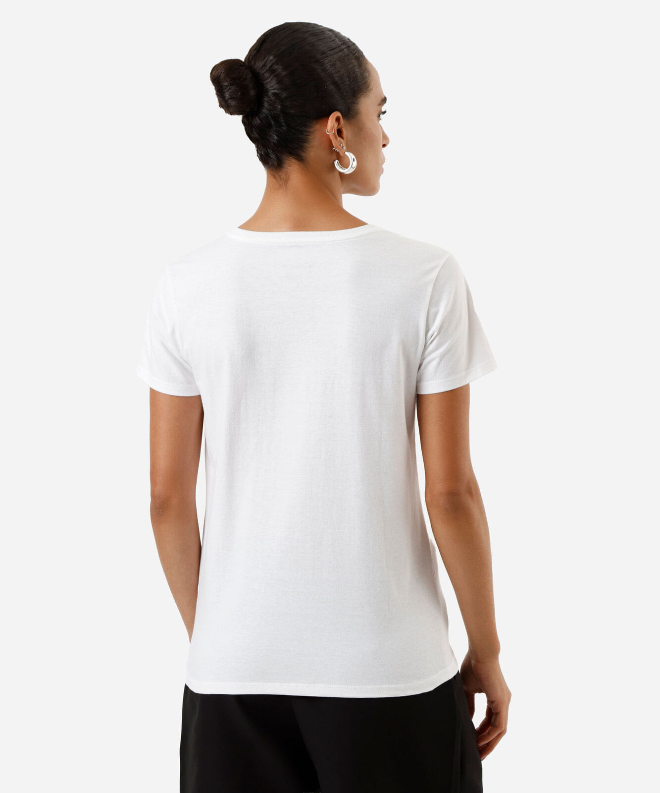 camiseta feminina de algodão happy girls off white
