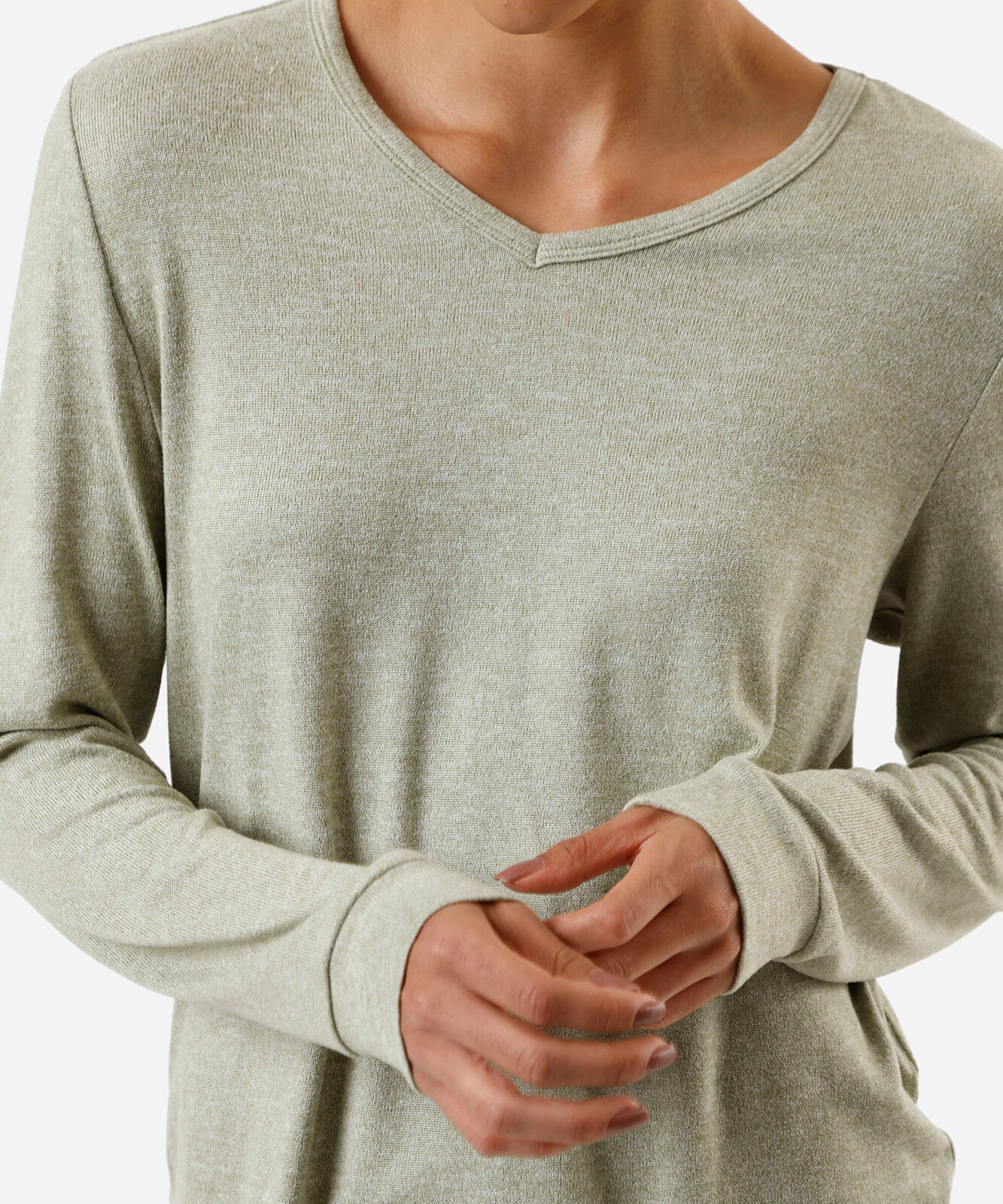 pijama de tricot manga longa verde