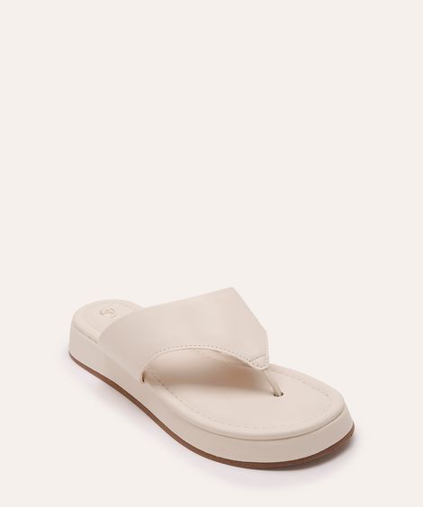rasteirinha flatform de dedo via uno off white