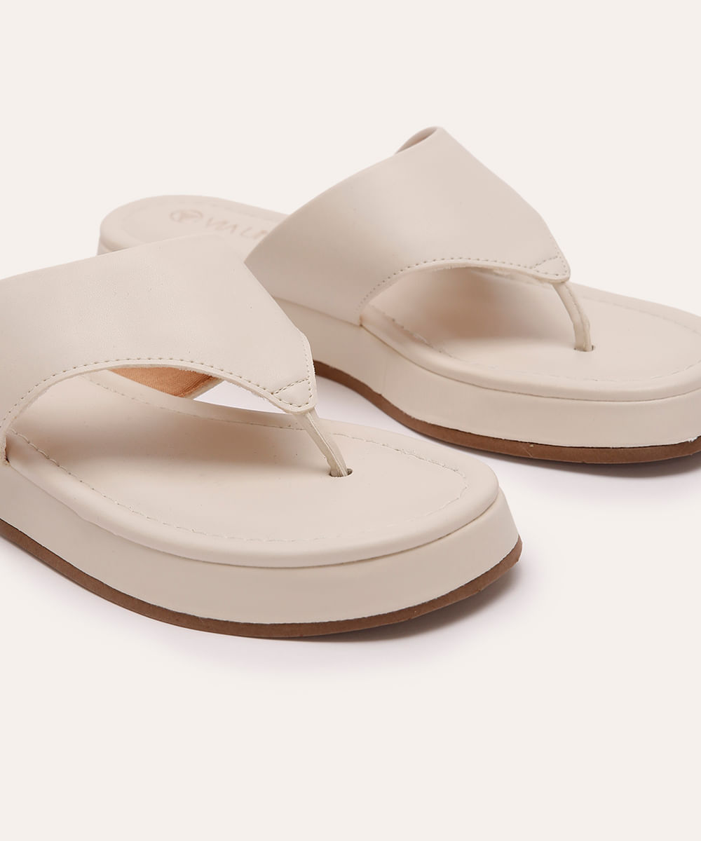 rasteirinha flatform de dedo via uno off white