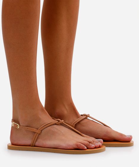 rasteirinha tiras finas oneself marrom