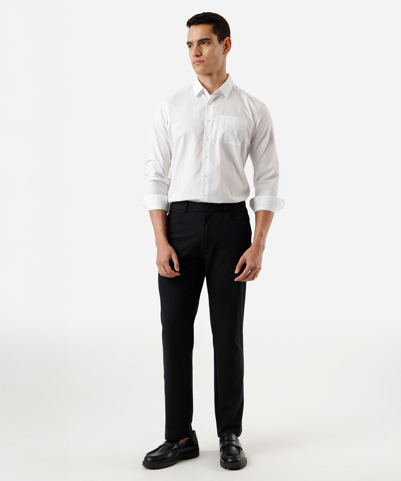 calça masculina alfaiataria slim preta