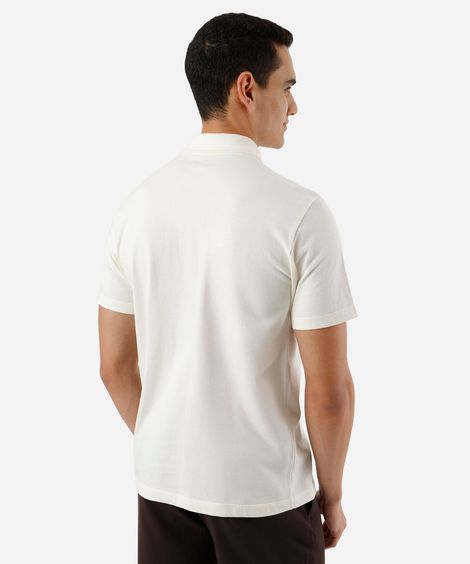polo masculina de algodão manga curta off white