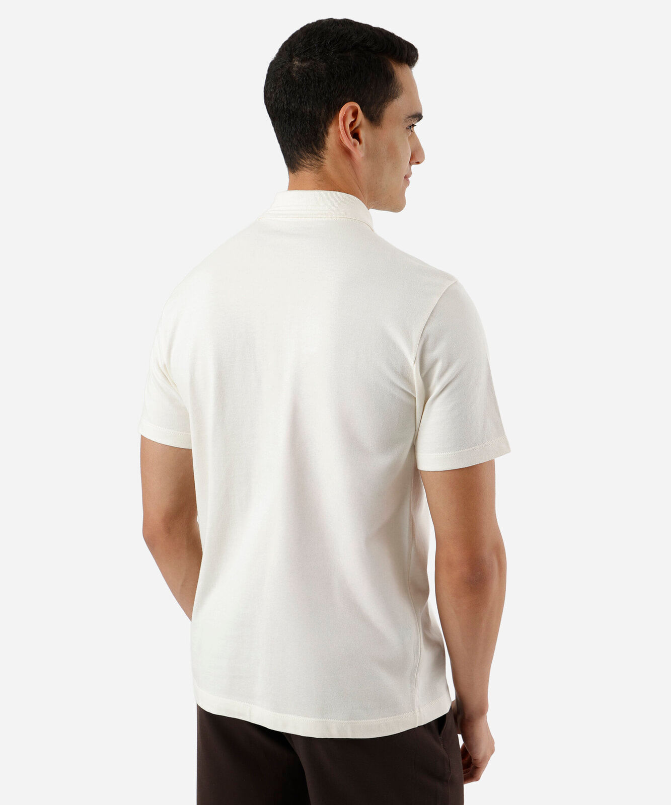 polo masculina de algodão manga curta off white